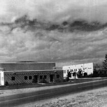 Historical photograph of the New Mexico Armory building exterior